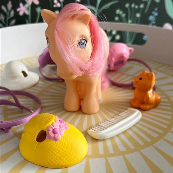 VINTAGE My Little Pony Pretty Parlor Peachy Pony & Twinkles cat 1980’s Hasbro - Picture 3 of 17